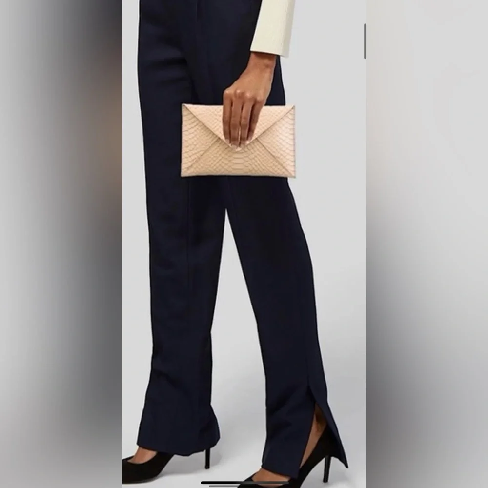 New Loeffler Randall Python‎ Embossed Nude Clutch